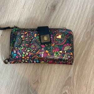 Sakroots RFID Floral Wristlet Wallet Crossbody – Multicolor New No Tags